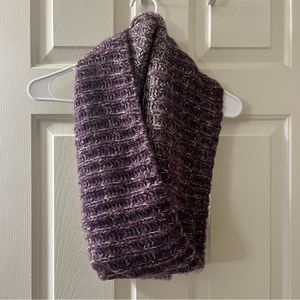 Purple and cream ombré circle scarf